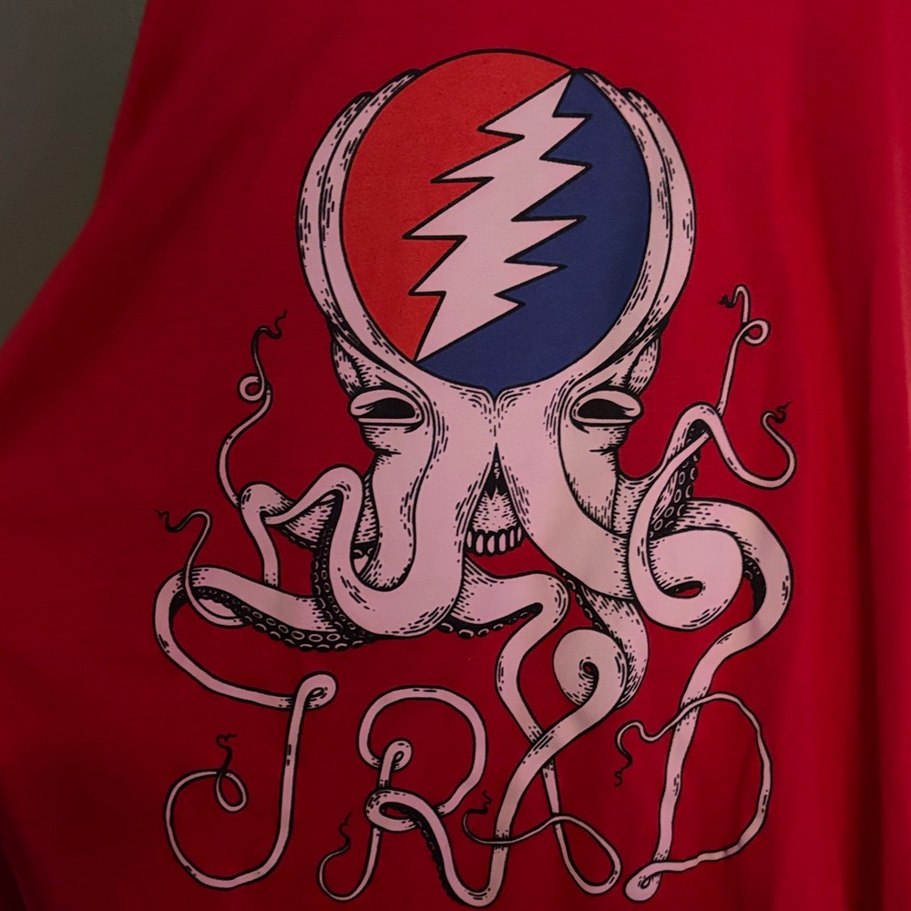 JRAD! Red Graphic Tank with Octopus and Grateful Dead logo - Picture 2 of 2